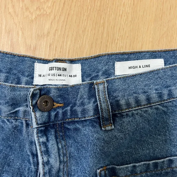 Cotton:On High A Line Jean Shorts - Picture 2 of 2